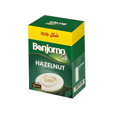 بونجورنو كابتشينو بندق علبه 12 ظرف