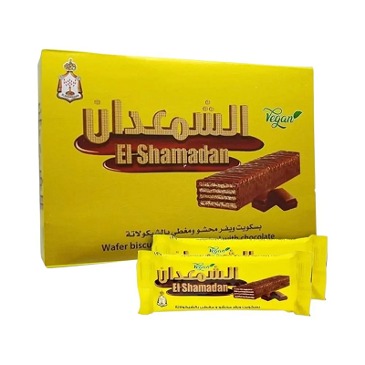 الشمعدات بسكويت ويفر محشو بالشيكولاته 10ج *6